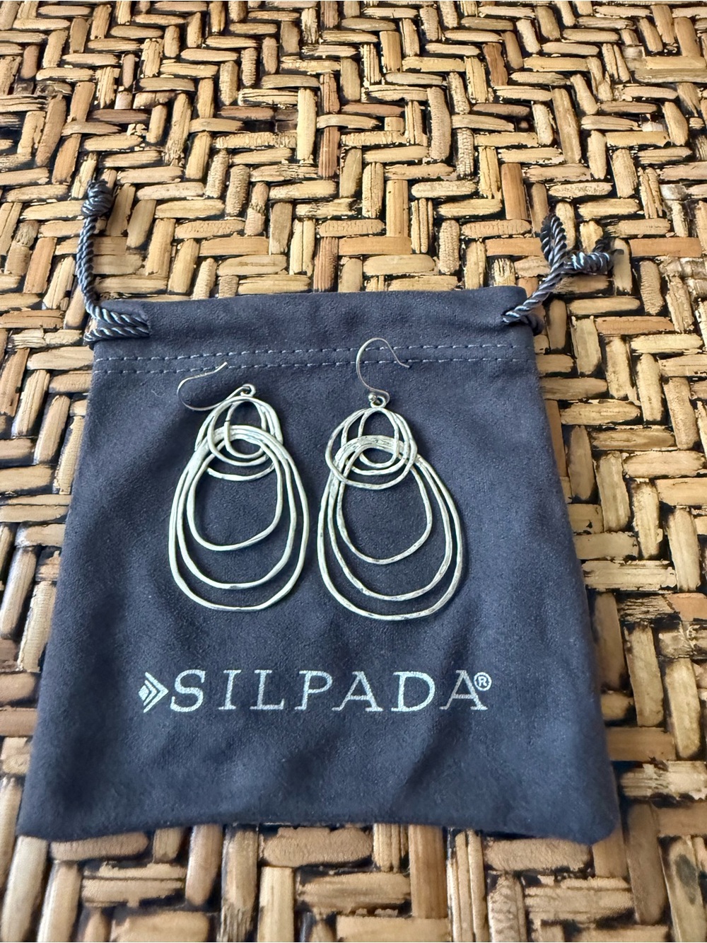 Silpada Silver Layered Hoop Dangle Earrings